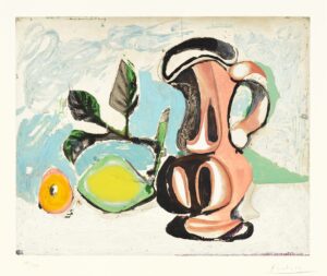 PP Still life with lemon and red pitcher unframed