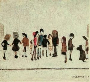 Group of Children Signed  by L.S. Lowry