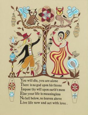 Recipe for Humanity    (tapestry) Embroidery Signed  by Grayson Perry